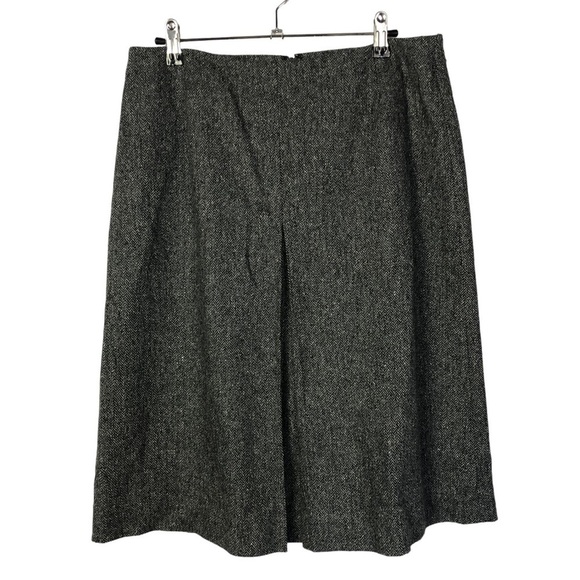 Eddie Bauer Gray Herringbone Wool Blend A-Line Knee Length Skirt 10 - Picture 1 of 4